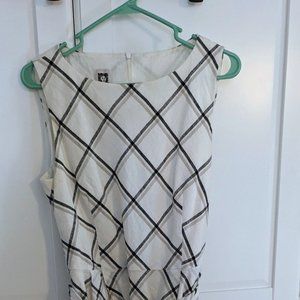 Anne Klein Cream Plaid Dress